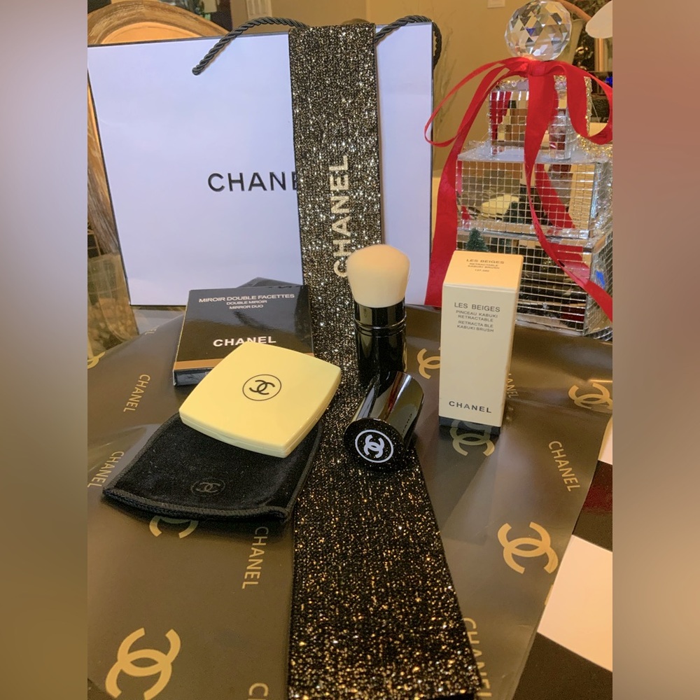 Chanel Compact Mirror W/Retractable Brush